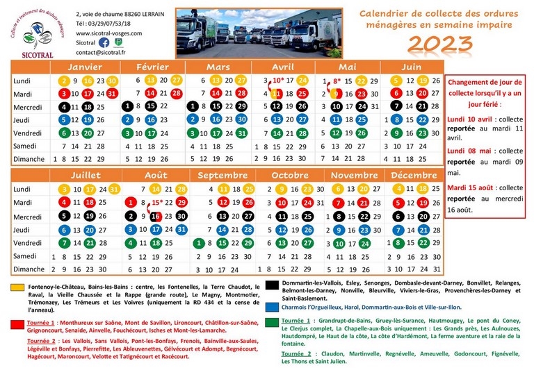 calendrier sicotral